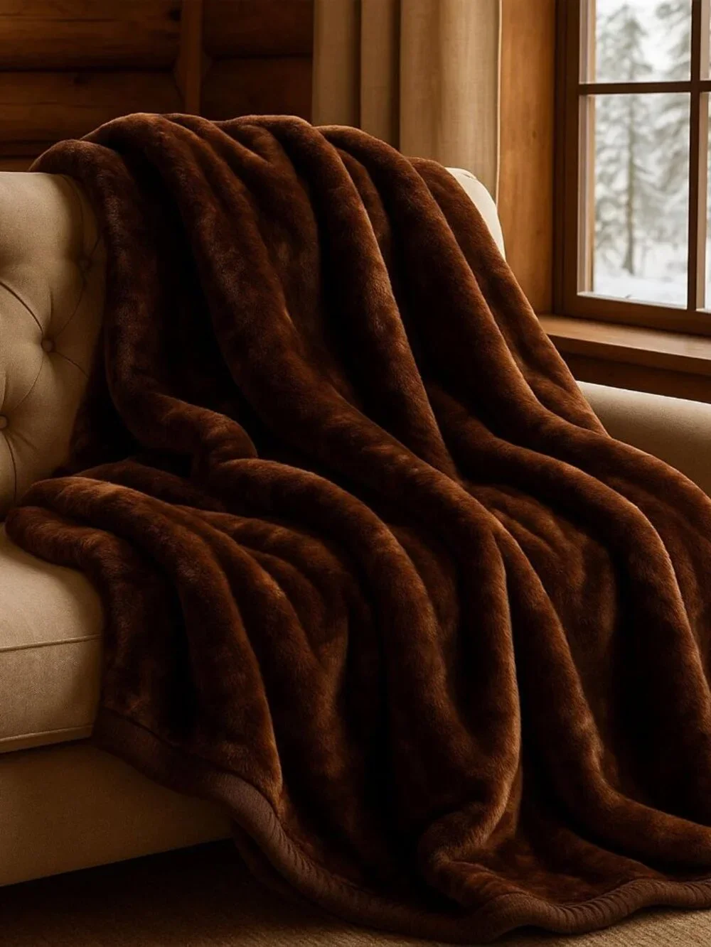 Faux Fur Throw Blanket - Oversized 91x81 Soft Mink-Style, Machine-Washable Beddi_6